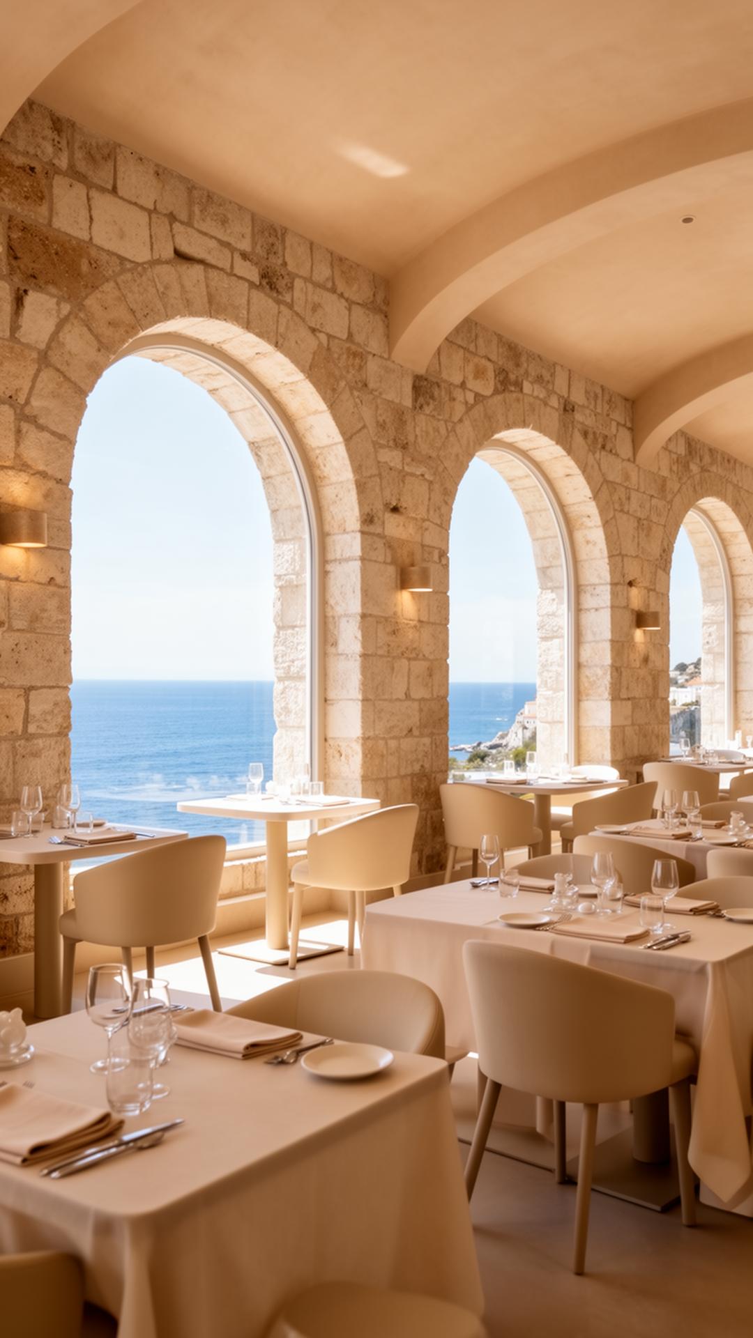 Stone arches opening onto the Adriatic from the MOLO interior